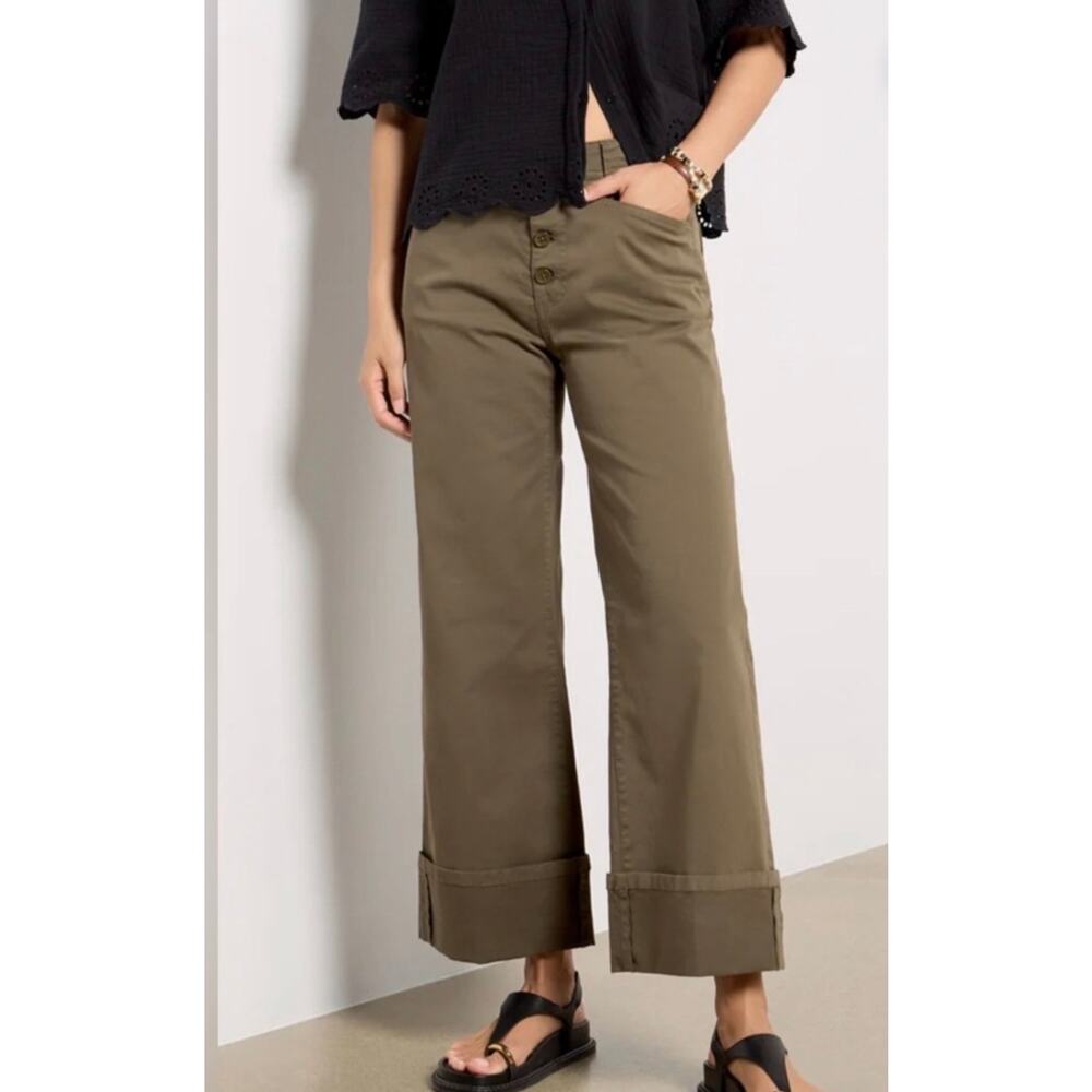 Sanctuary Luna Cuffed Pants Olive Button Fly Military